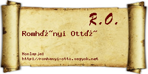 Romhányi Ottó névjegykártya