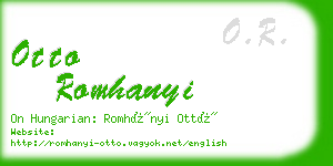 otto romhanyi business card